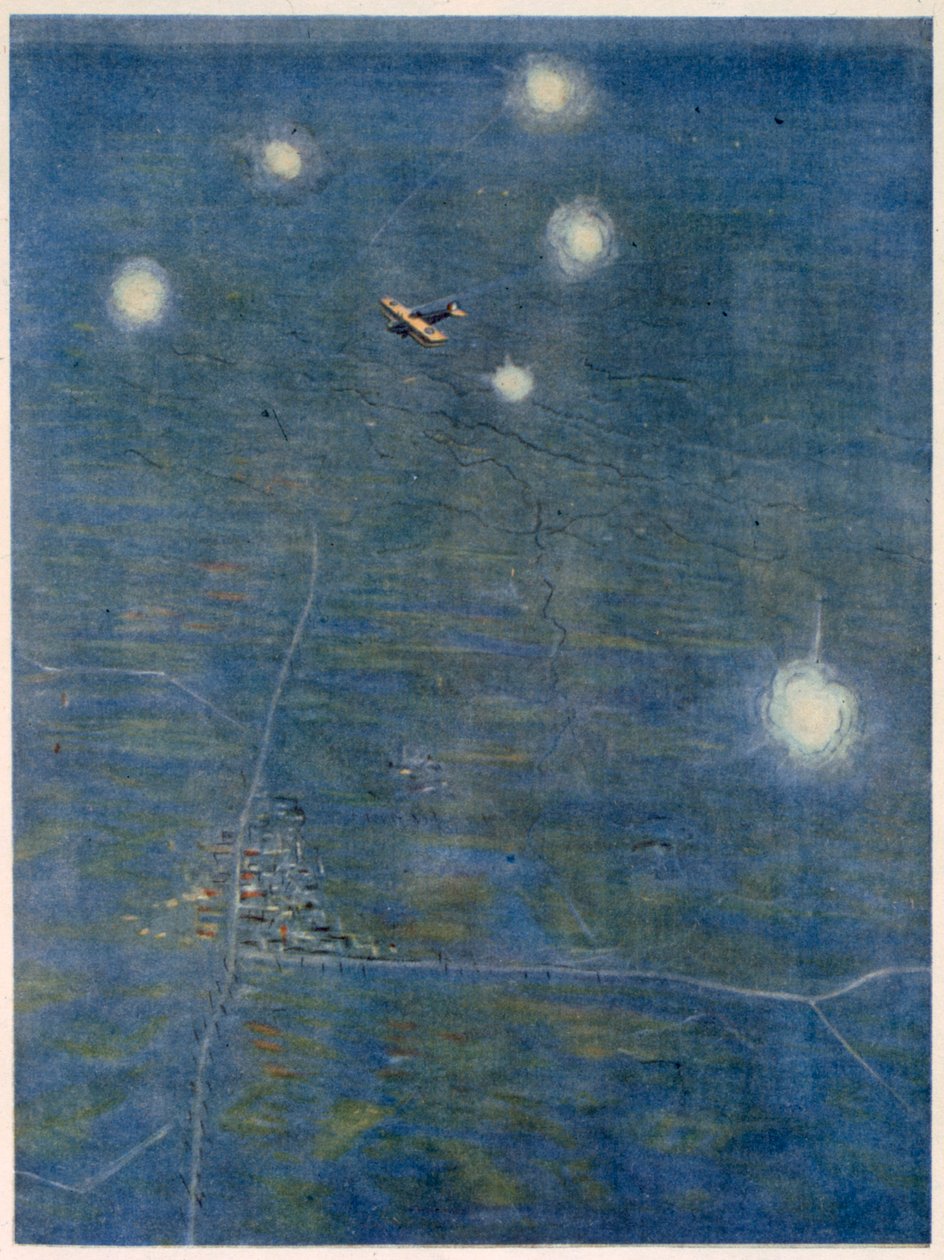 Over the Lines, från British Artists at the Front, Fortsättning av västfronten, 1918 av Christopher Richard Wynne Nevinson
