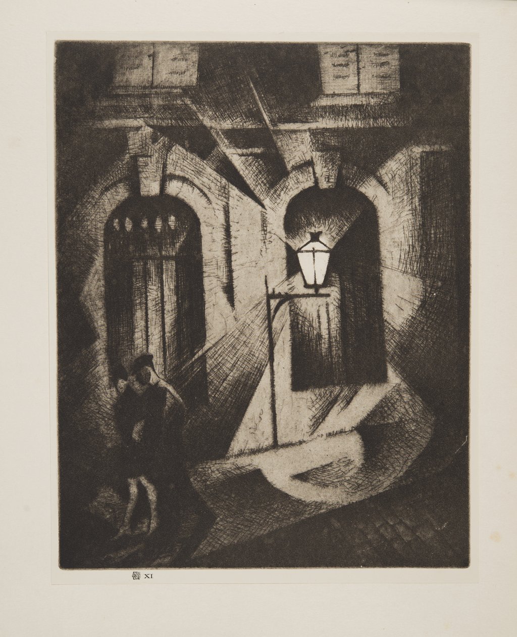 Sinister Paris Night, pub.1929 (etsning) av Christopher Richard Wynne Nevinson