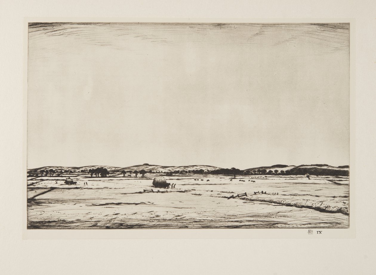 Sussex Downs, pub.1926 (etsning) av Christopher Richard Wynne Nevinson