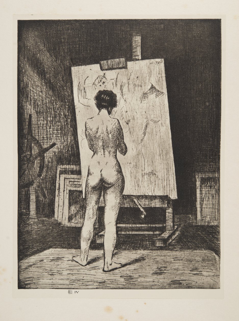 The Connoisseur, pub.1922 (etsning) av Christopher Richard Wynne Nevinson