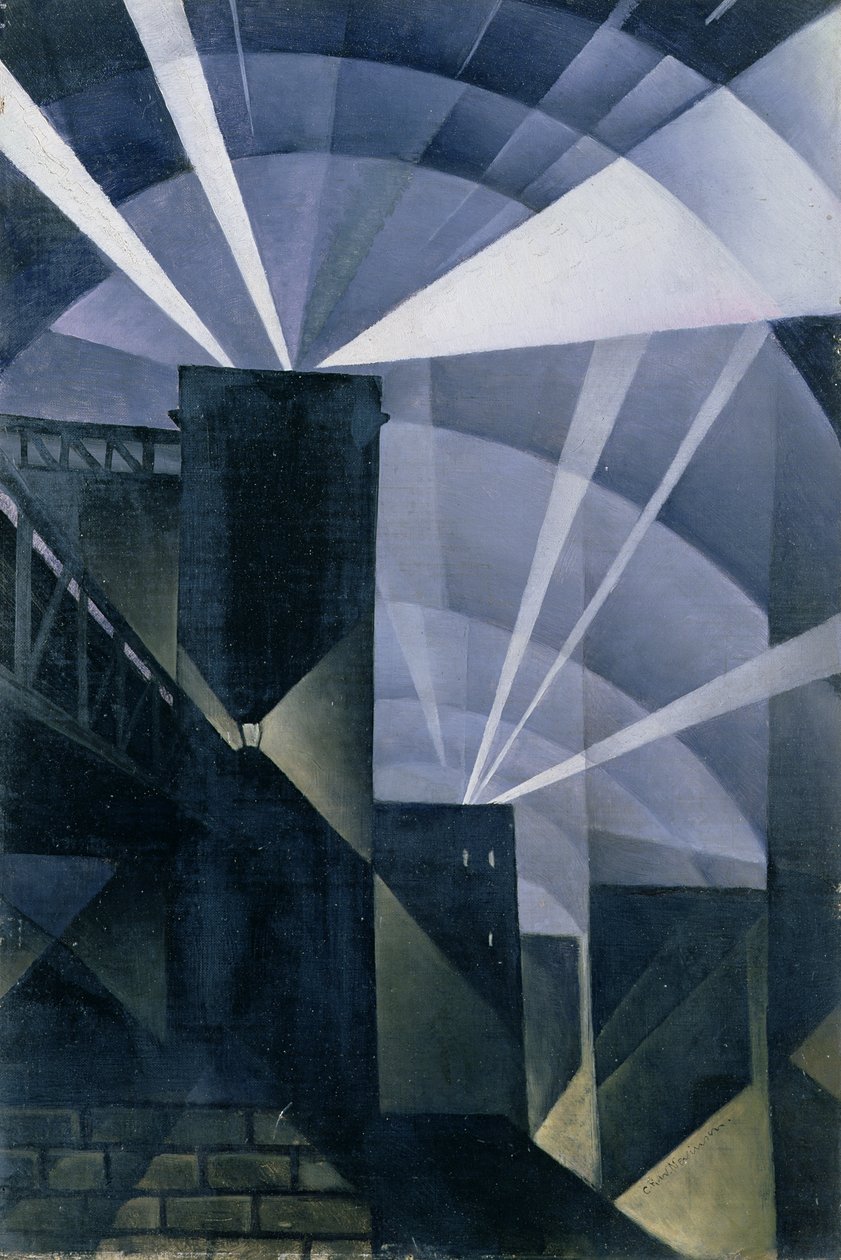 De första strålkastarna på Charing Cross av Christopher Richard Wynne Nevinson