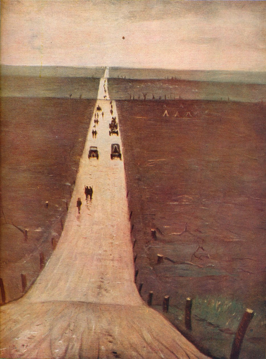 Vägen från Arras till Bapaume, 1917 av Christopher Richard Wynne Nevinson