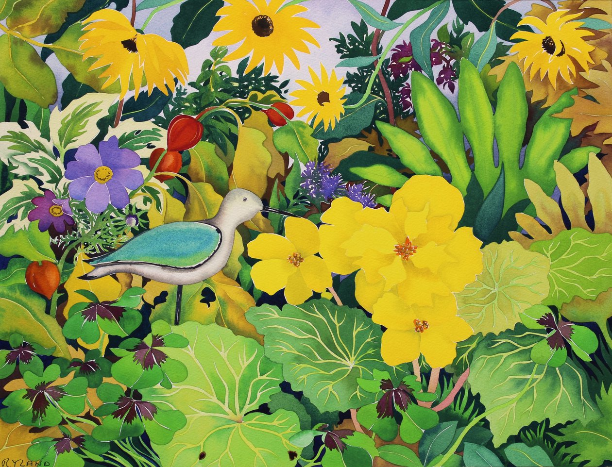 Autumn Garden (akvarell på papper) av Christopher Ryland
