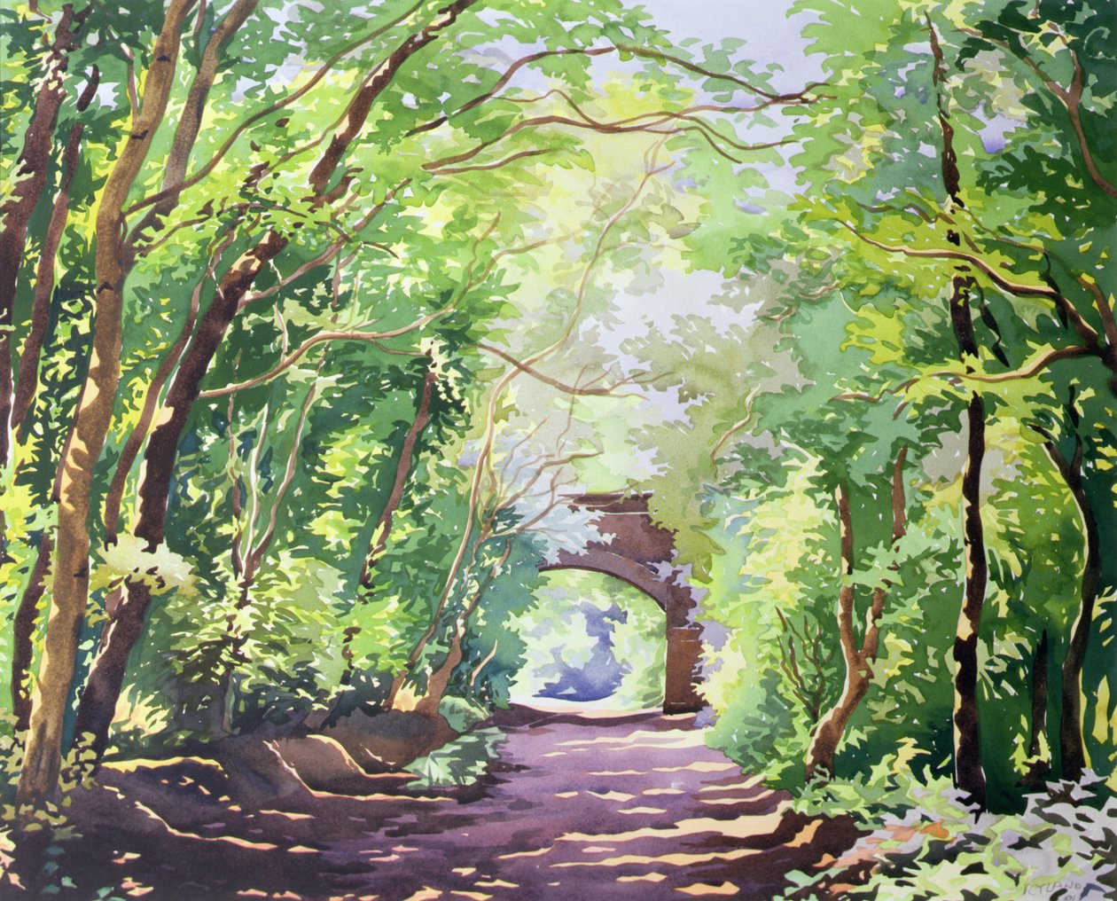 The Valley Walk, Sudbury, 2001 (wc på papper) av Christopher Ryland