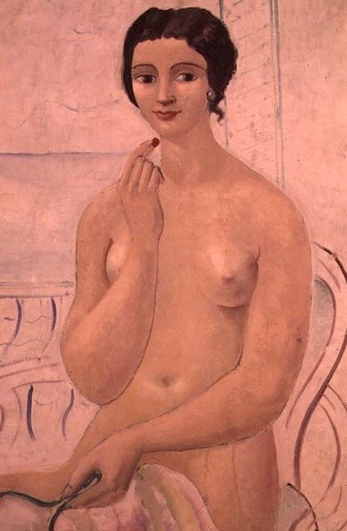 Flicka med läppstift, ca 1925 av Christopher Wood