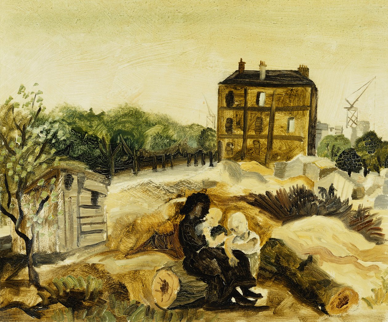 The Little Brown House, Passy, ca 1928 (olja på duk-skiva) av Christopher Wood