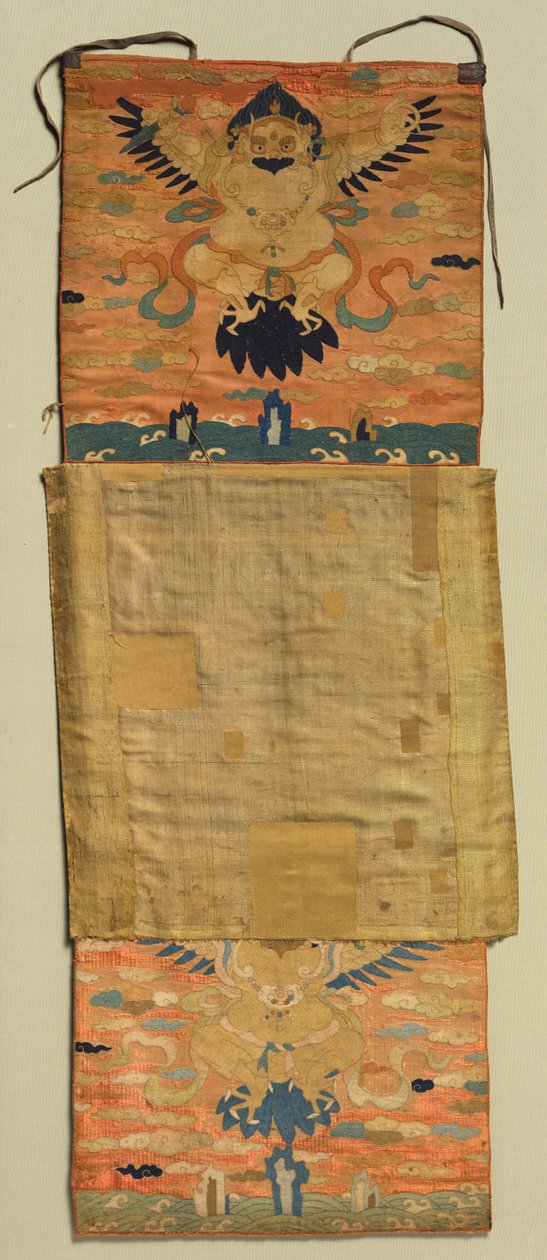 Vajrapani Broderat fäste med Garuda av Chöying Dorjé, the Tenth Black Hat Karmapa (Tibetan