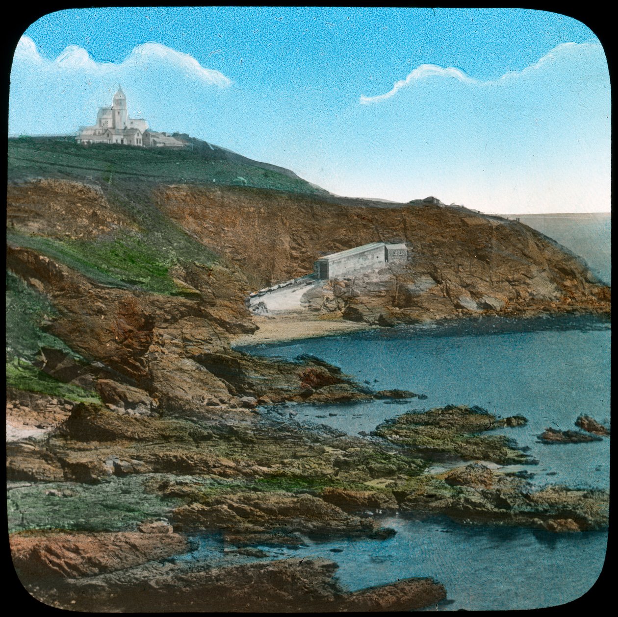 The Lizard Lighthouse, Cornwall, sent 1800-tal eller tidigt 1900-tal av Church Army Lantern Department