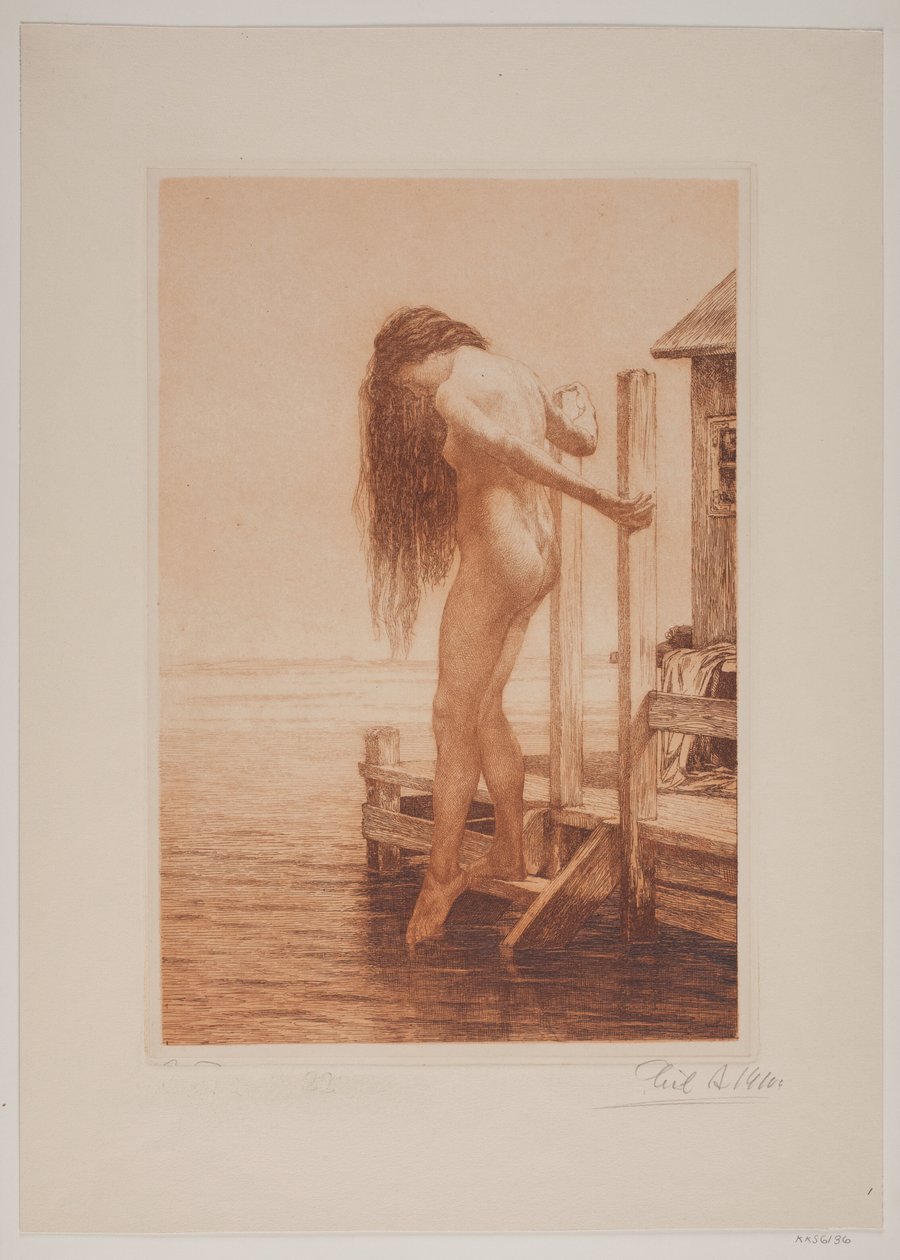 Badande dam av Cilius Johannes Konrad Andersen