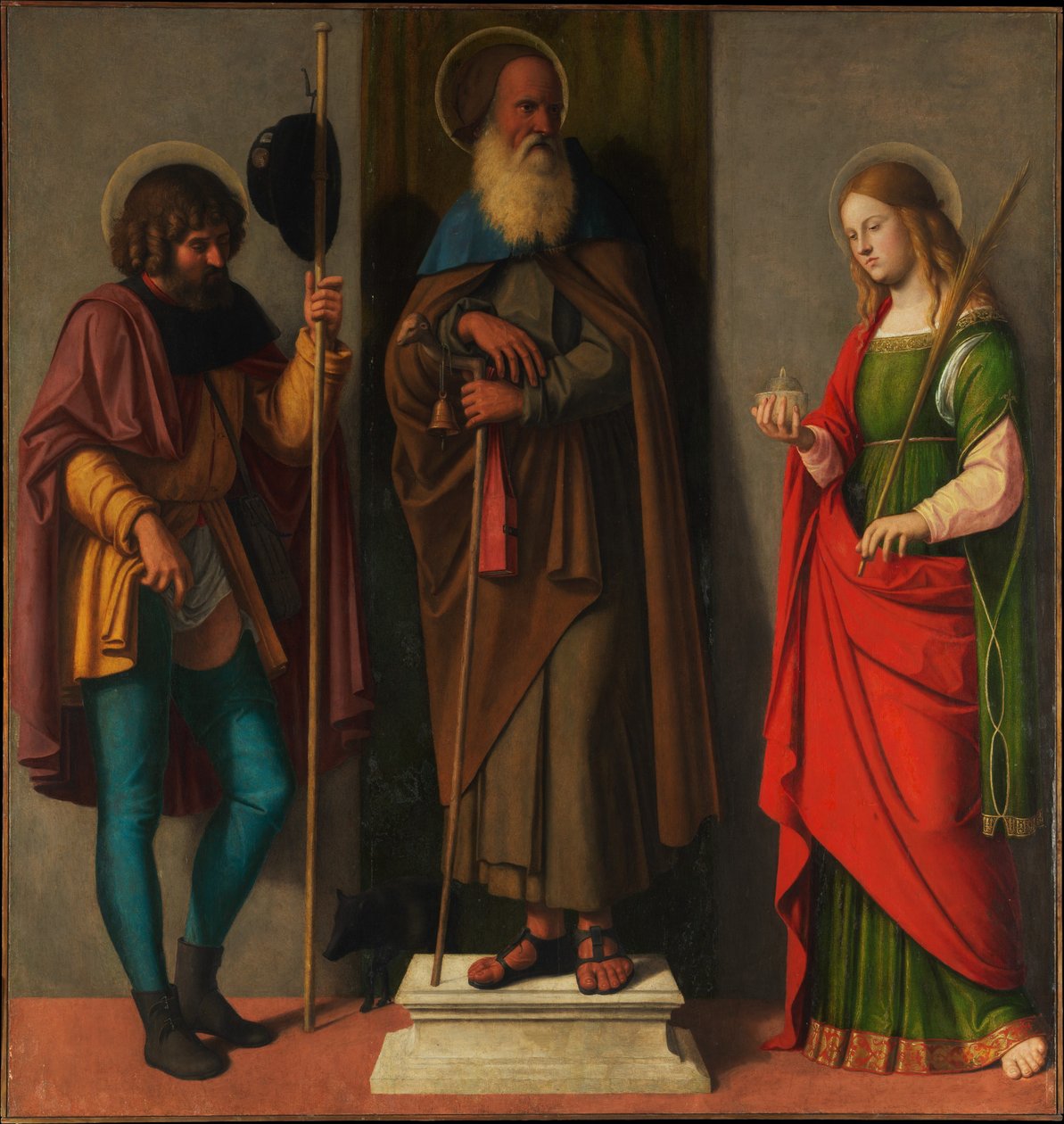 Roch, Anthony Abbot och Lucy av Cima da Conegliano