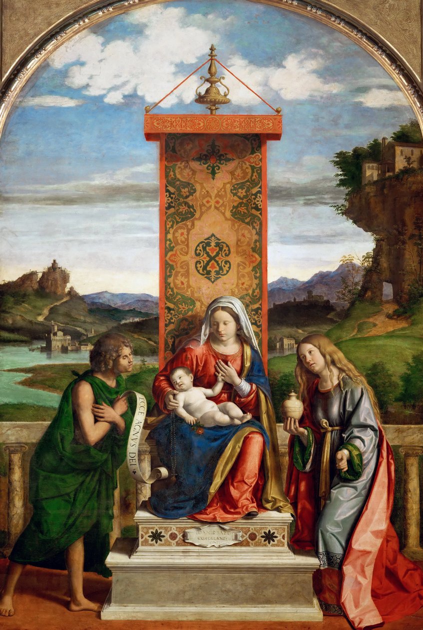 Madonnan och barnet med de heliga Johannes Döparen och Maria Magdalena av Cima da Conegliano