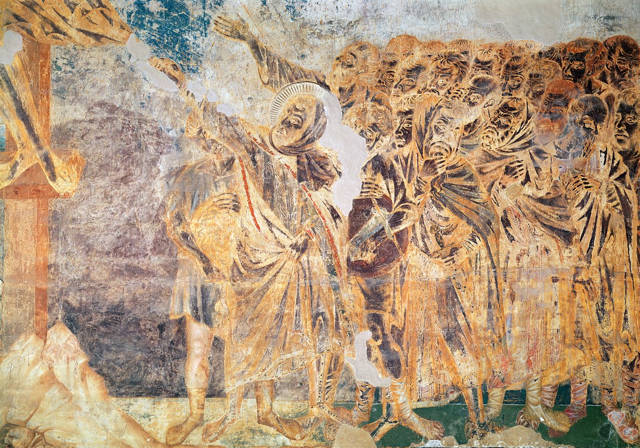 Korsfästelse, detalj på höger sida, ca 1270 (detalj av 439294) av Giovanni Cimabue