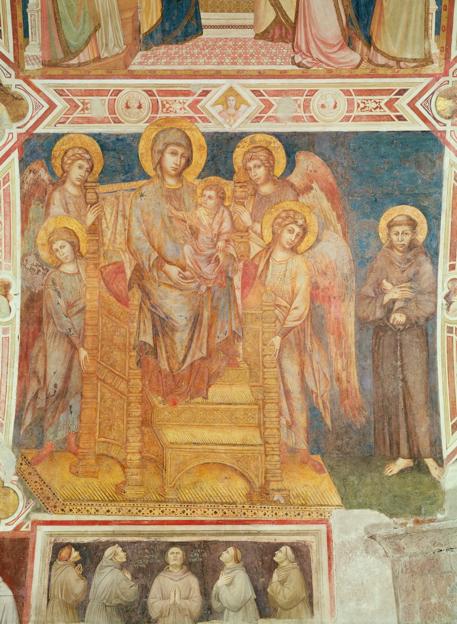 Jungfru och barn, änglar och den helige Franciskus av Assisi (se även 741489) av Giovanni Cimabue