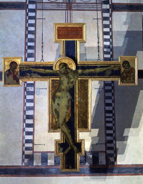 Crucifixion, c.1285 (tempera på panel) (för detaljer se 123189) av Cimabue