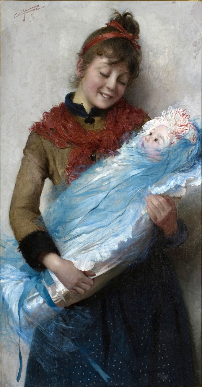 Primo amore Första kärleken, 1889. av Cipriano Cei