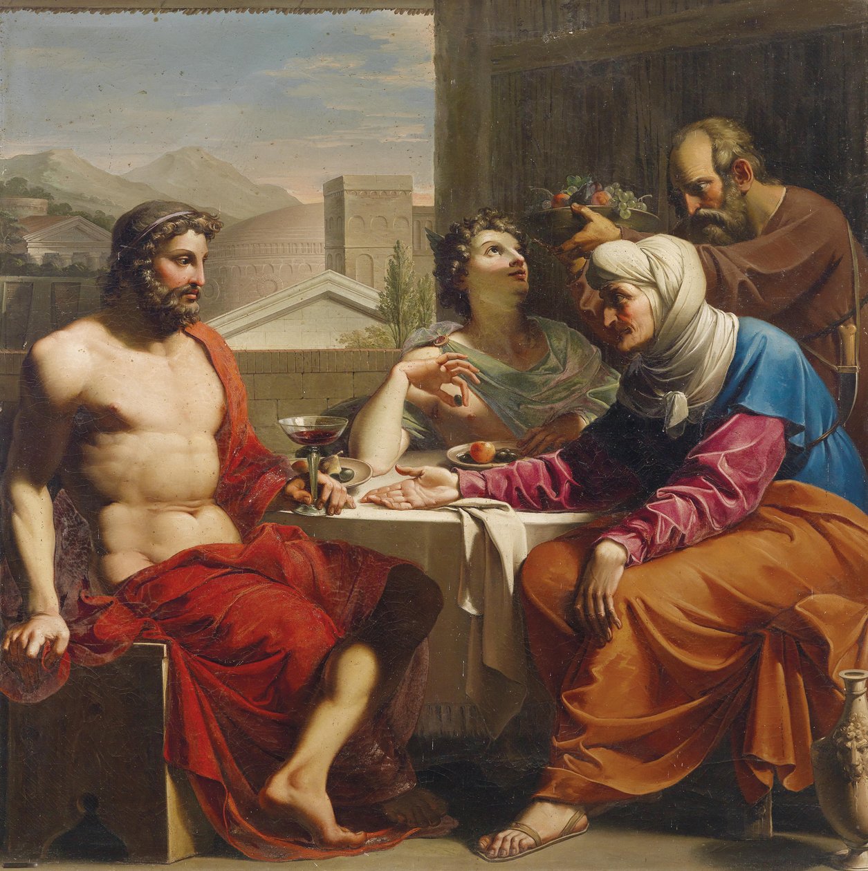 Jupiter und Merkur bei Philemon und Baucis av Andrea the Elder Appiani
