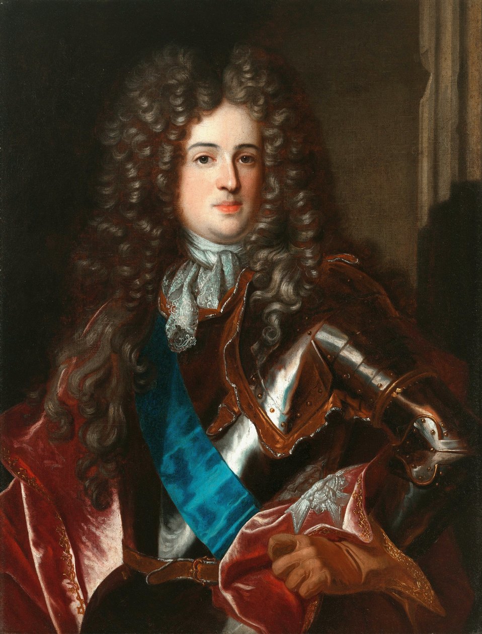 Porträtt av Aleksander Benedykt Sobieski. av Circle of Hyacinthe Rigaud