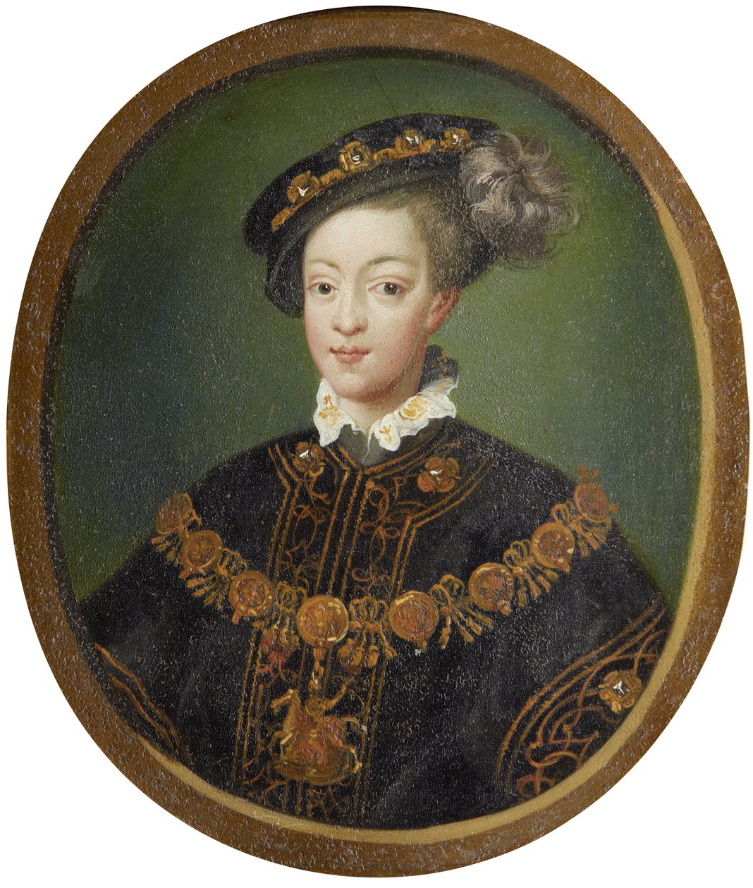 Porträtt av Edward VI av Circle of Isaac Oliver
