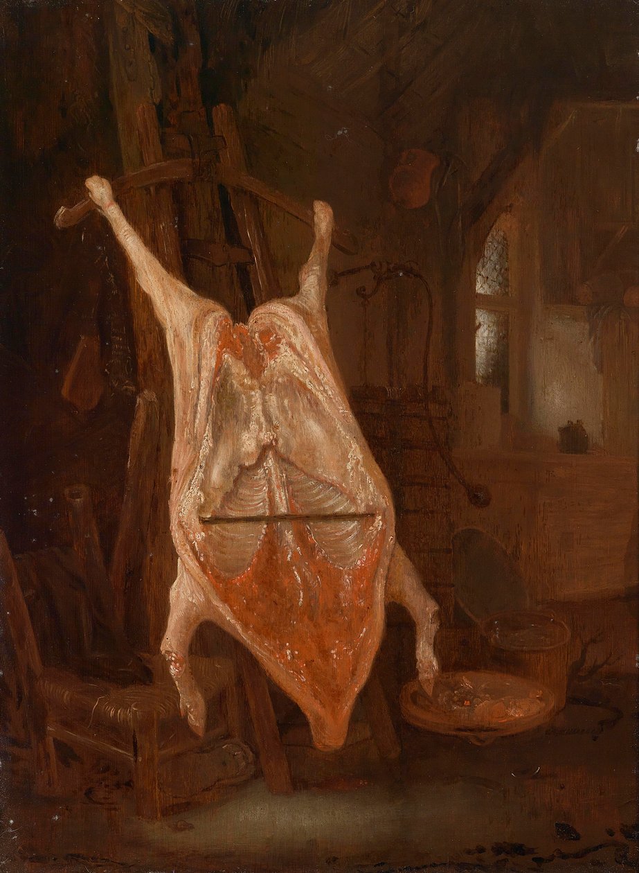 Den slaktade grisen av Circle of Isaac van Ostade