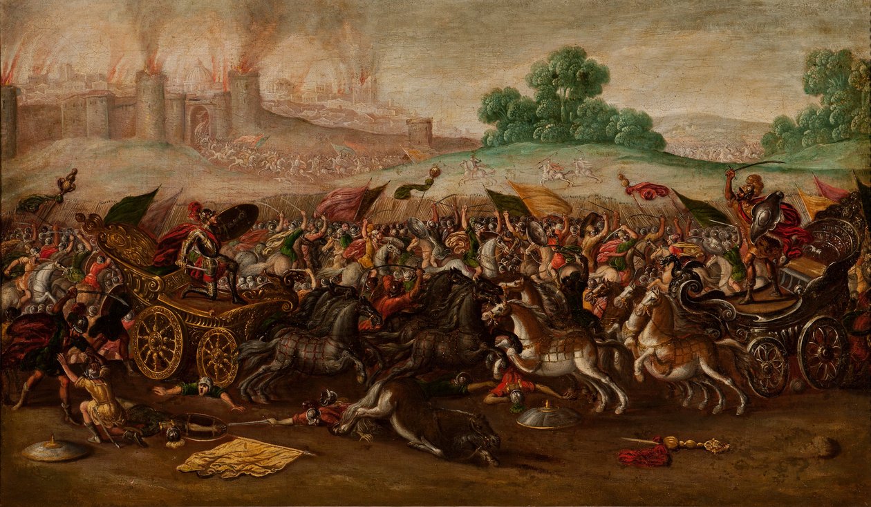 The Burning of Jerusalem av Nebukadnezzars armé av Juan de la Corte