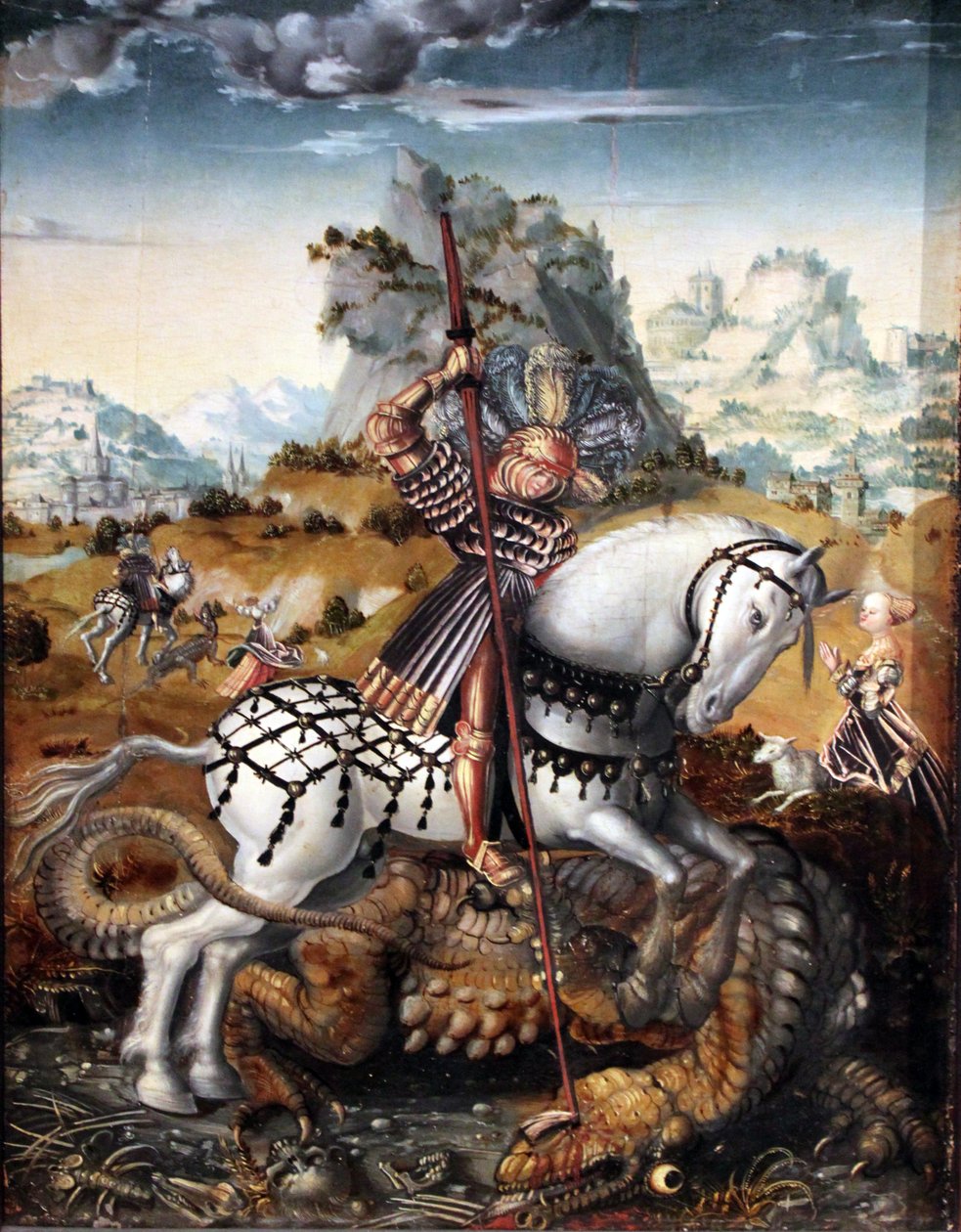 Saint George till häst av workshop of Lucas Cranach the Elder