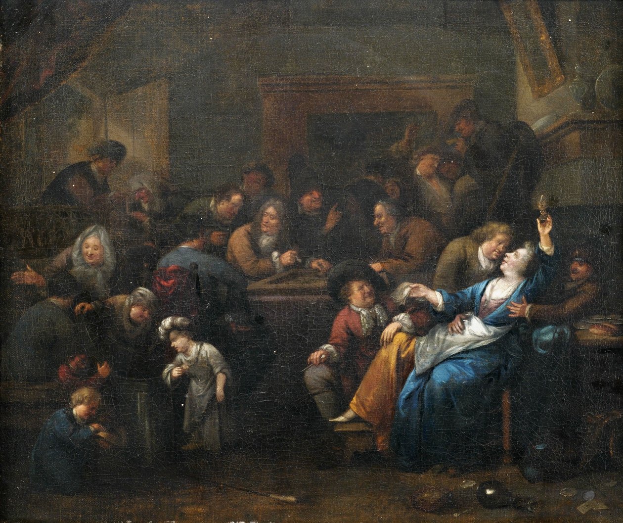 Fröhliches Treiben im Wirtshaus av Circle of Richard Brakenburgh