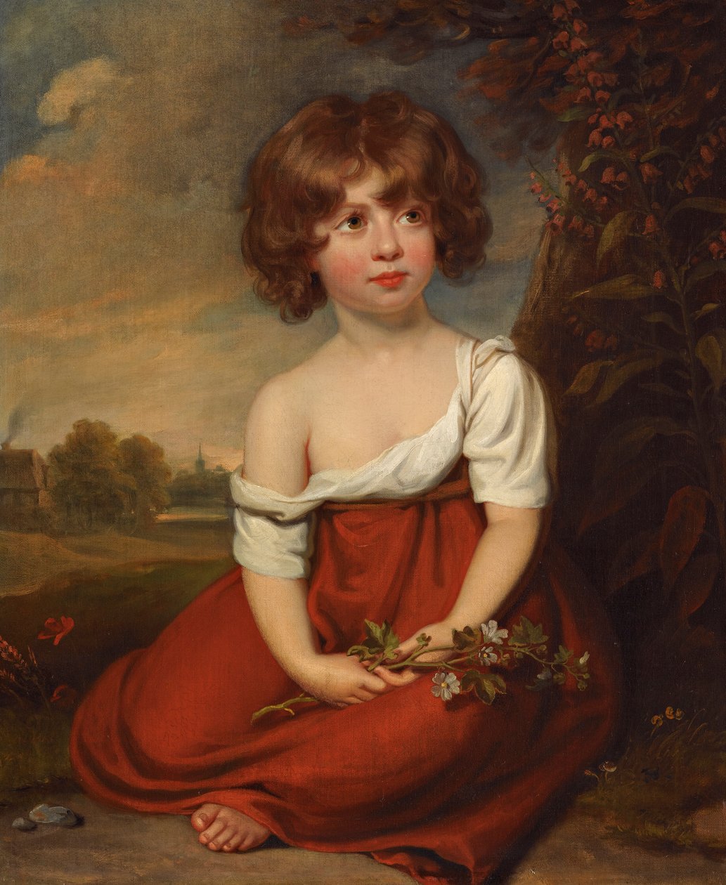 Porträtt av en dam, sägs vara Elizabeth Brudenell-Bruce av Circle of William Beechey