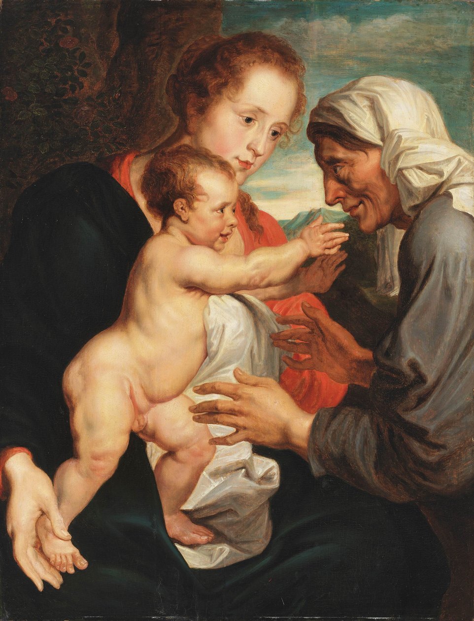 Jungfru Maria med barnet och Sankta Anna av Circle of Anthony van Dyck