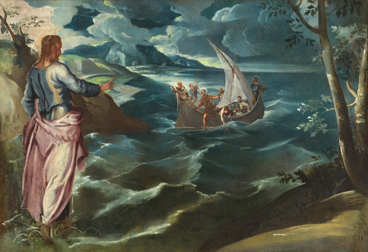 Kristus vid Galileiska sjön av Circle of Jacopo Tintoretto