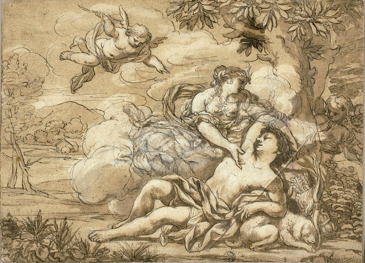 Diana och Endymion av Ciro Ferri