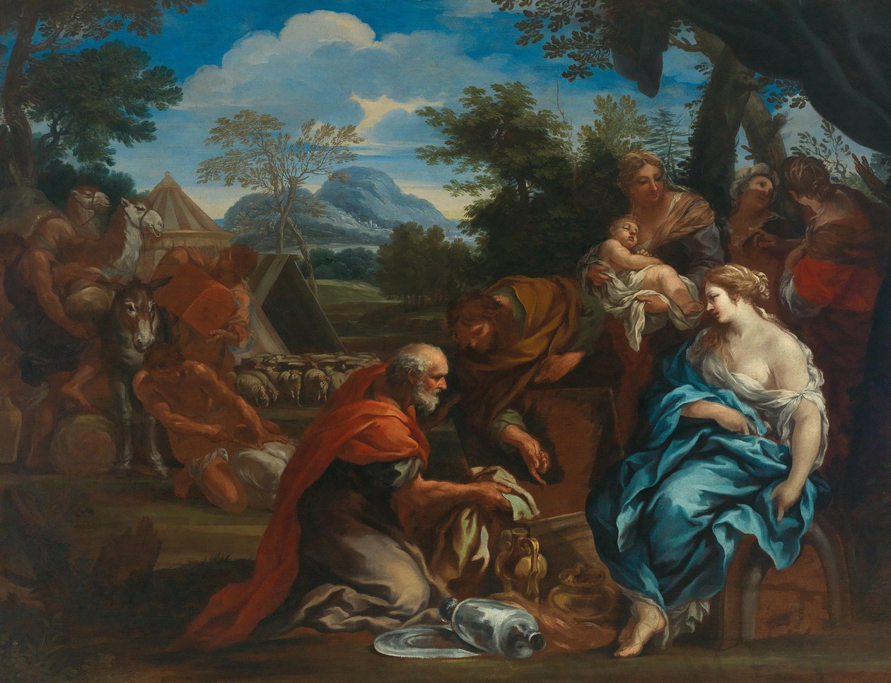 Laban söker efter bilderna av gudar, gömda av Rahel, 1670-talet. av Ciro Ferri