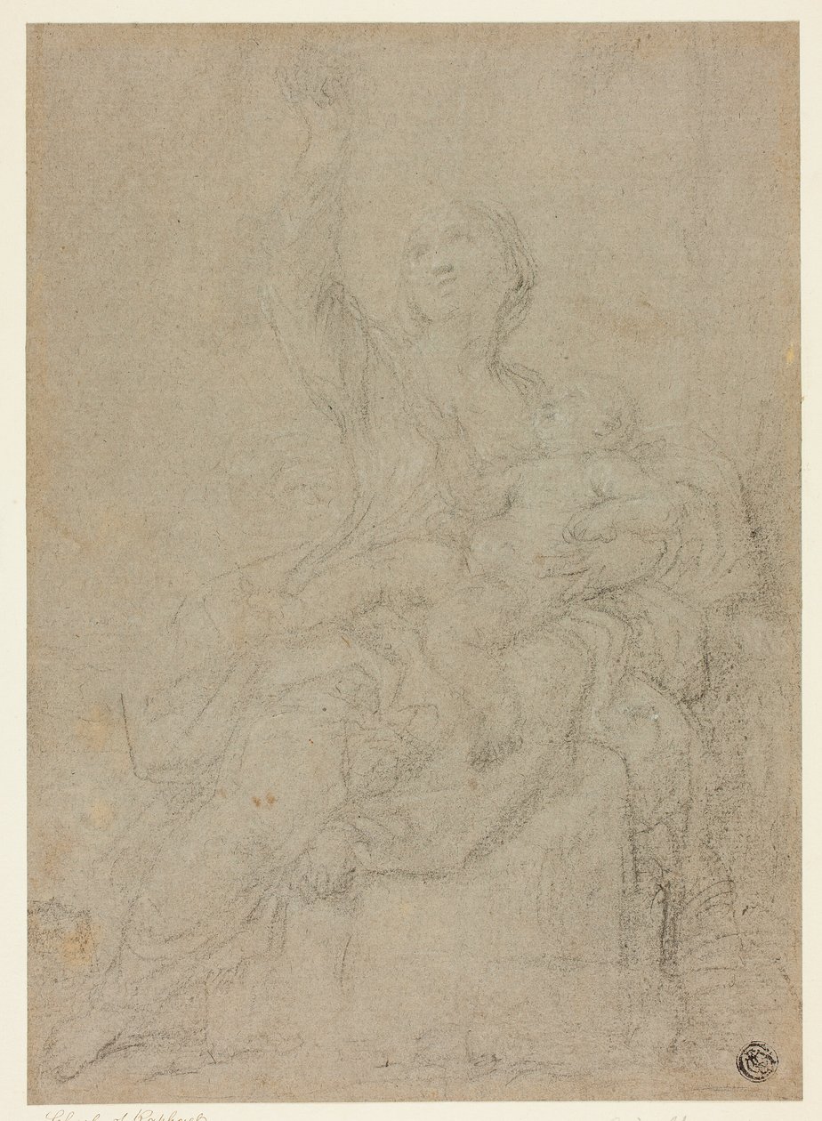 Sittande madonna med barn av Ciro Ferri