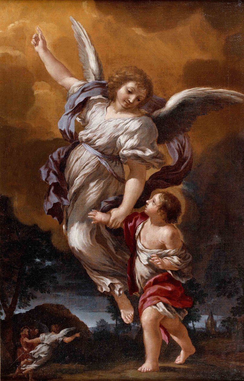 Skyddsängeln efter Pietro da Cortona av Ciro Ferri