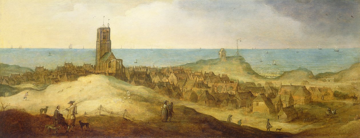 Utsikt över Egmond Abbey av Claes Jacobsz van der Heck