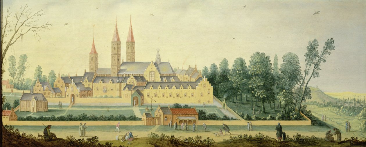 Chateau och Abbey of Egmond av Claes Jacobsz van der Heck