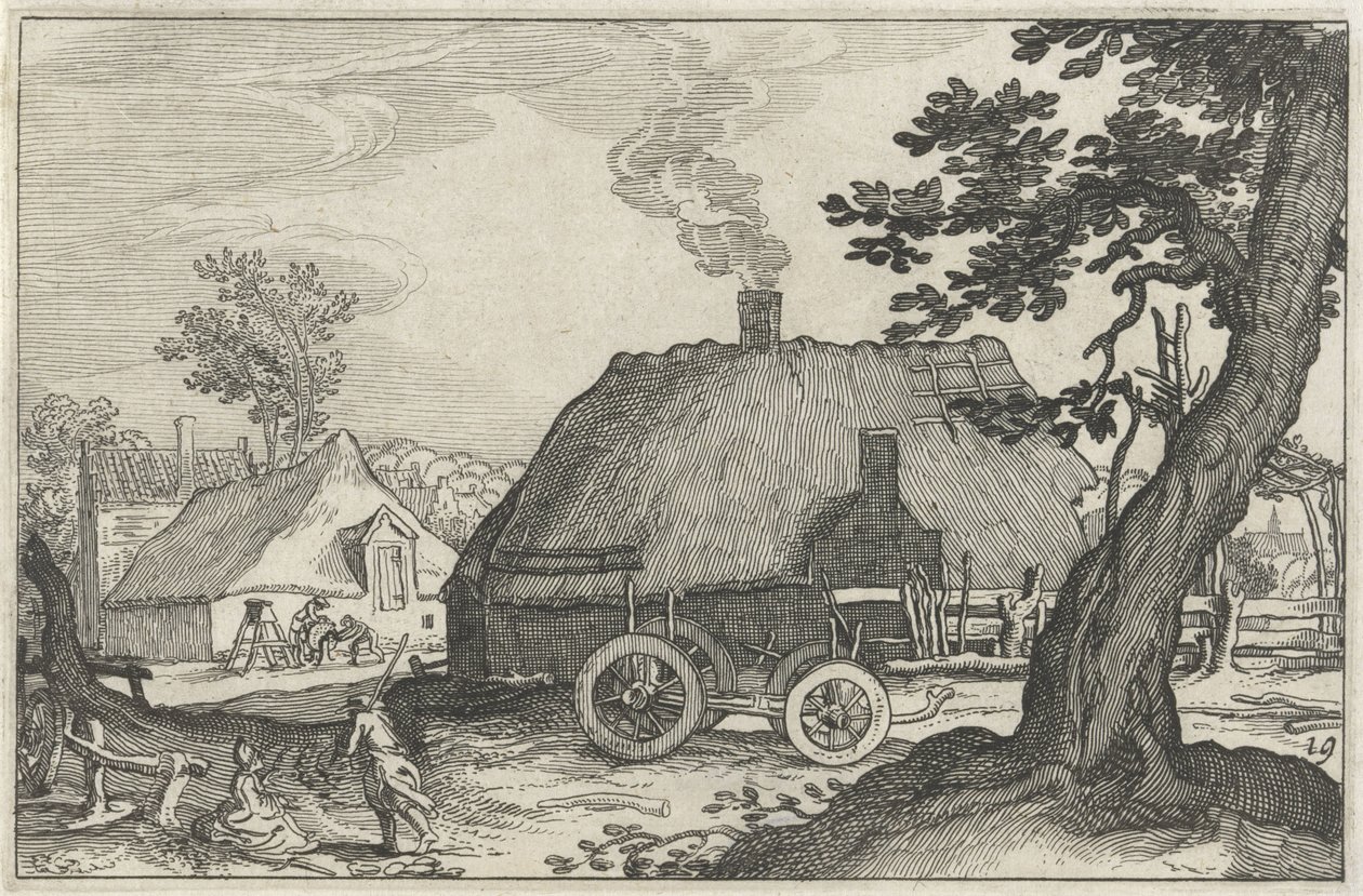 Grupp av gårdar Landskap med gårdar (serietitel) av Claes Jansz. Visscher (II)