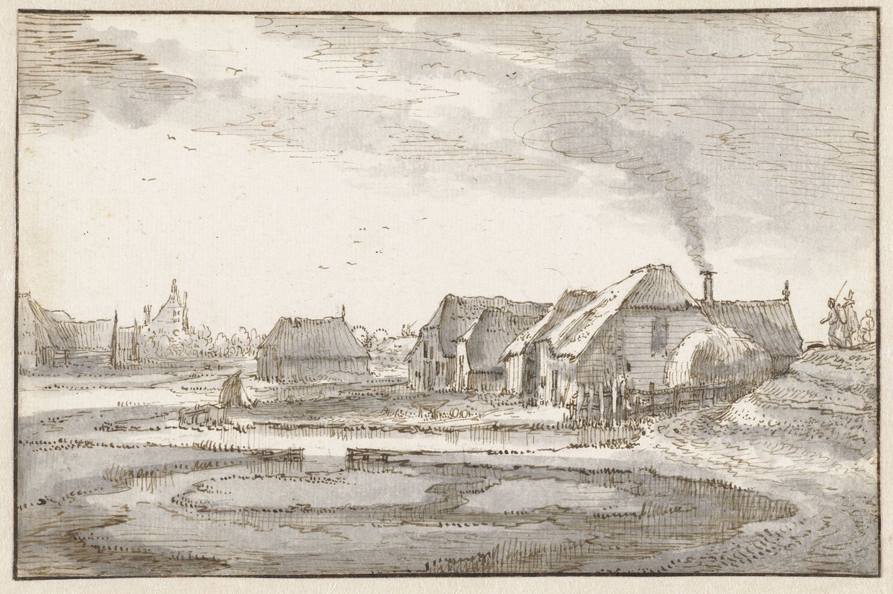 Spaarndammerdijk nära Braakjes av Claes Jansz. Visscher (II)