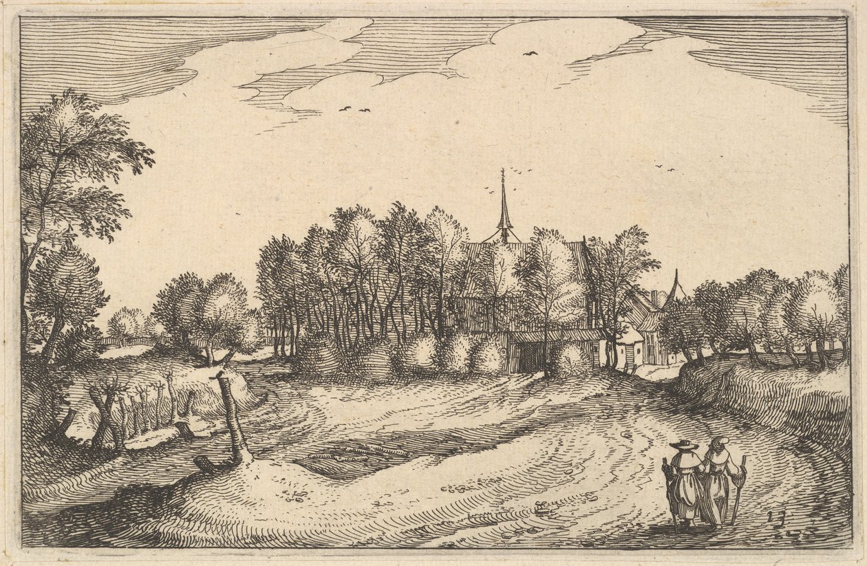 Ett kloster, skylt 13 från provinsen och staden i hertigdömet Brabant, ca. 1610 av Claes Jansz Visscher