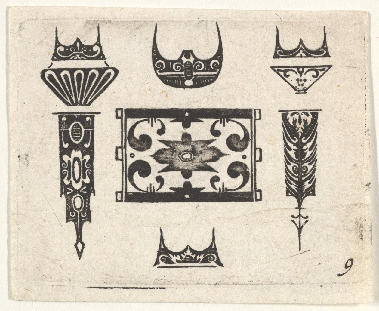 Svarttryck med nio motiv, ca. 1620. av Claes Jansz Visscher