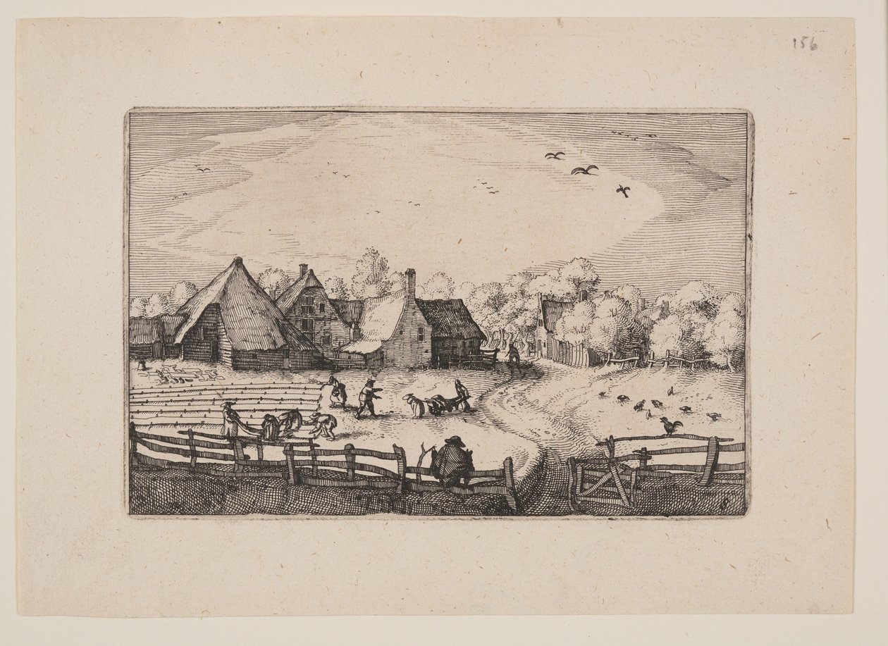 Blekningsfält nära Haarlemmer Hout, från vyer i omgivningarna kring Haarlem (Plaisante Plaetsen) av Claes Jansz. Visscher