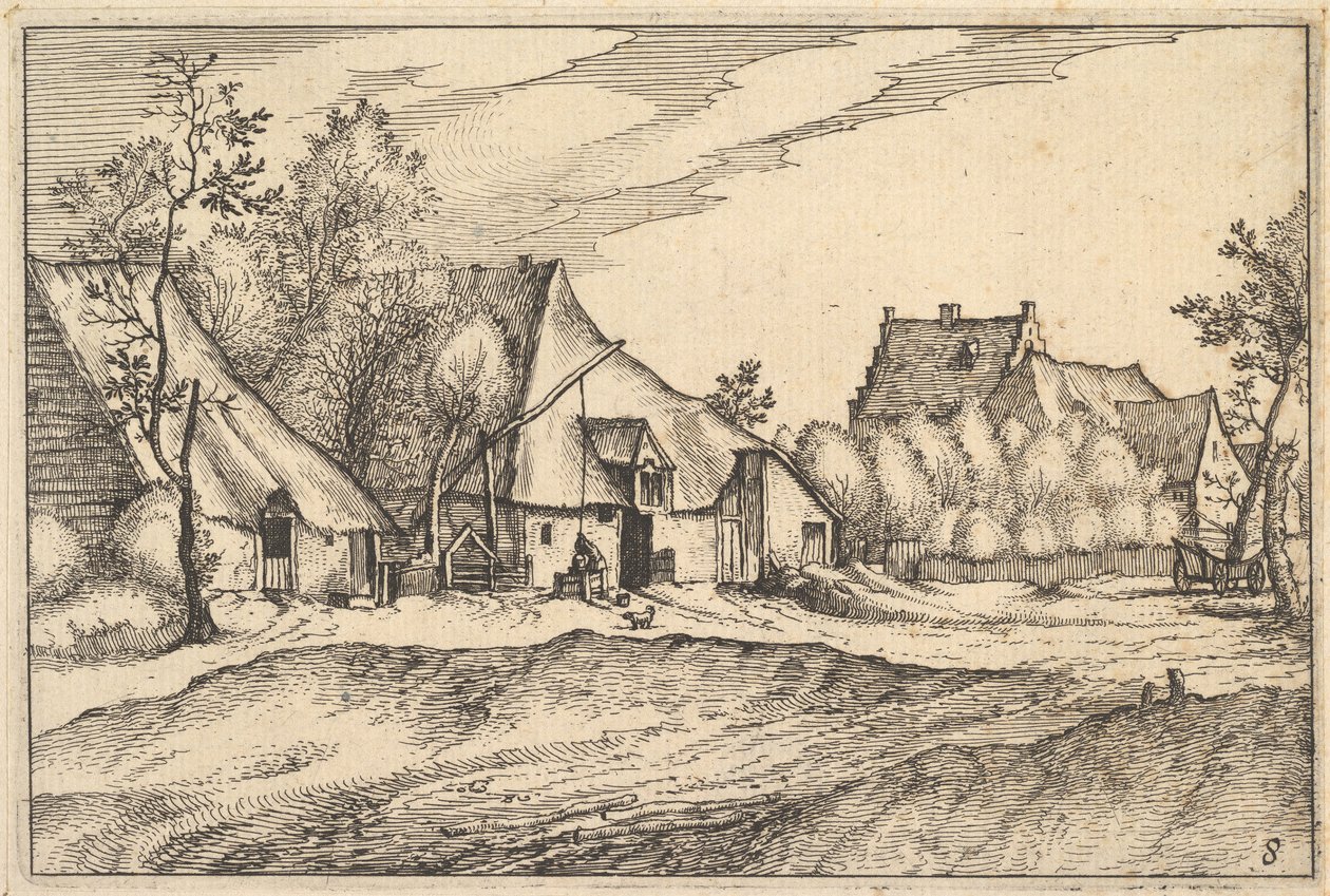 Gårdar i en by från regioner och villor i hertigdömet Brabant, ca. 1610 av Claes Jansz Visscher