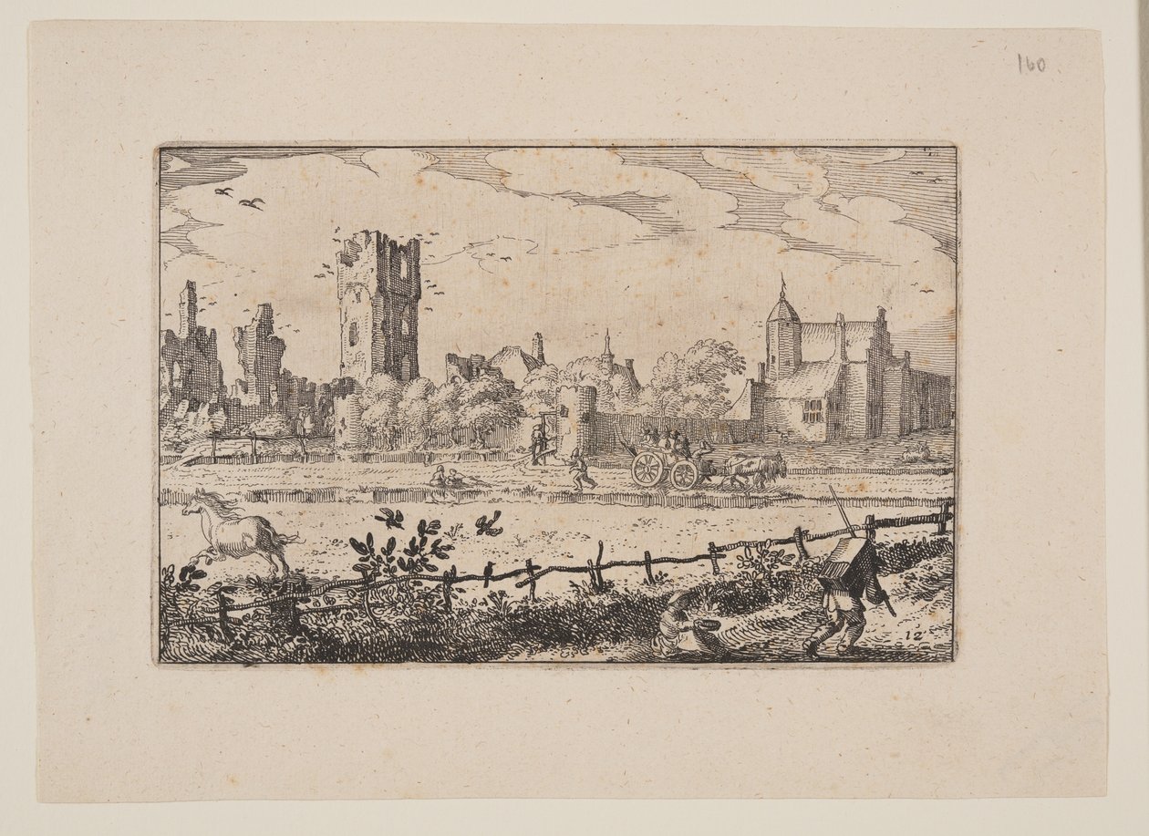 Huset vid Cleef, nära Haarlem, från Vyer i omgivningarna kring Haarlem (Plaisante Plaetsen) av Claes Jansz. Visscher