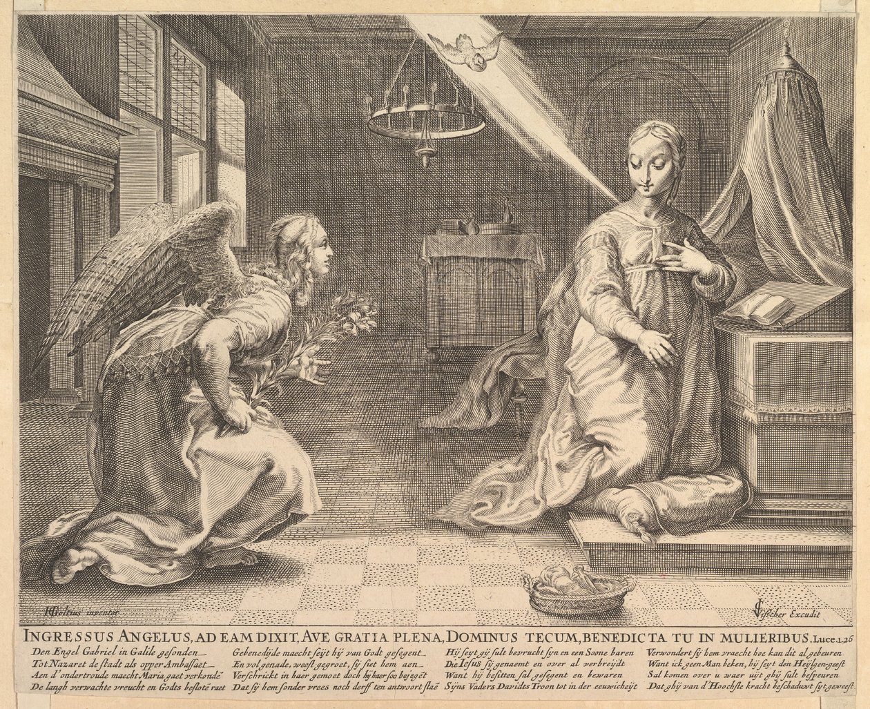Bebådelsen, före 1652. av Claes Jansz Visscher
