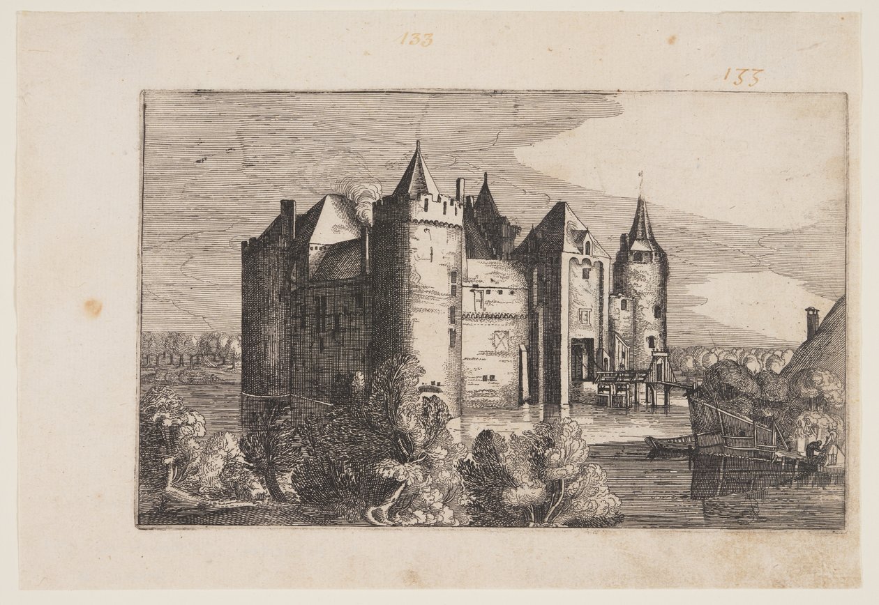 Slottet i Muiden, från Fyra slott i Holland och Utrecht av Claes Jansz. Visscher