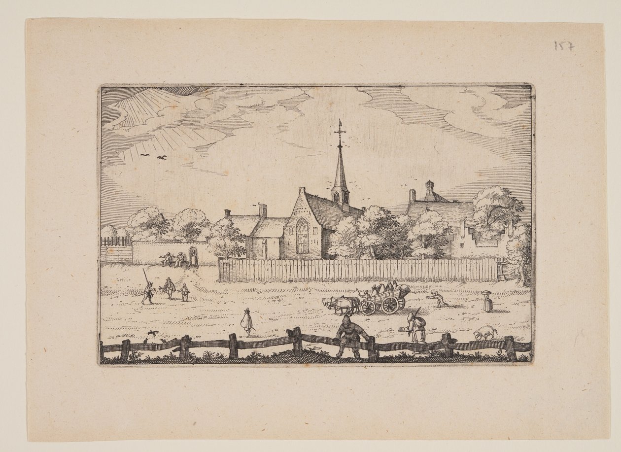 Spetälskehuset i Haarlem, från vyer i omgivningarna kring Haarlem (Plaisante Plaetsen) av Claes Jansz. Visscher