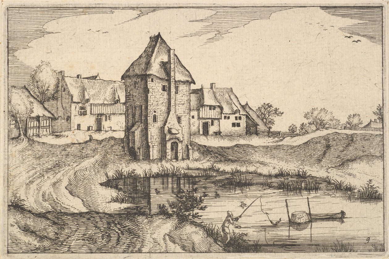 Dammen, skylt 9 från provinsen Brabant, ca. 1610 av Claes Jansz Visscher