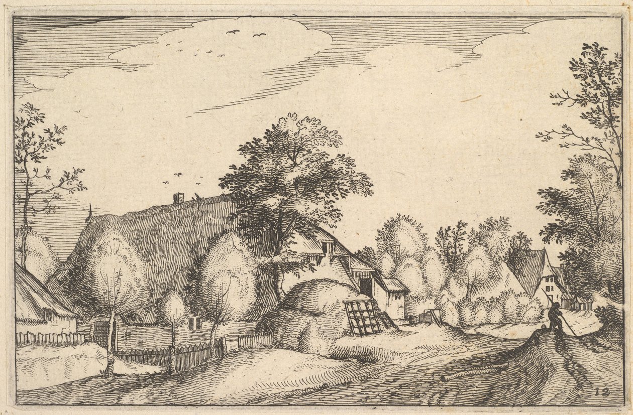 Village Road, skylt 12 från 1610 av Claes Jansz Visscher