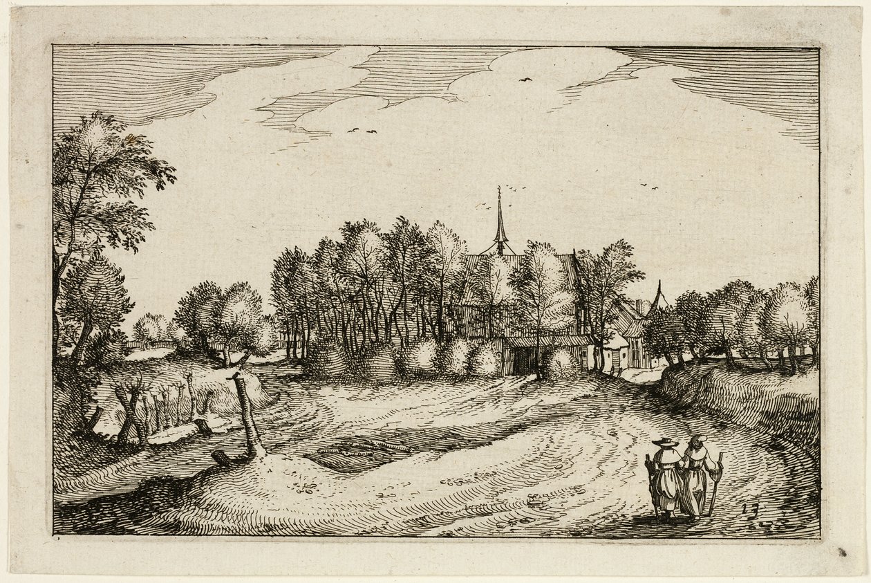 Ett kloster, plansch tretton efter Bilder av gårdar, lanthus och rustika byar (Praediorum villarum et rusticarum casularum icones) av Claes Jansz. Visscher II