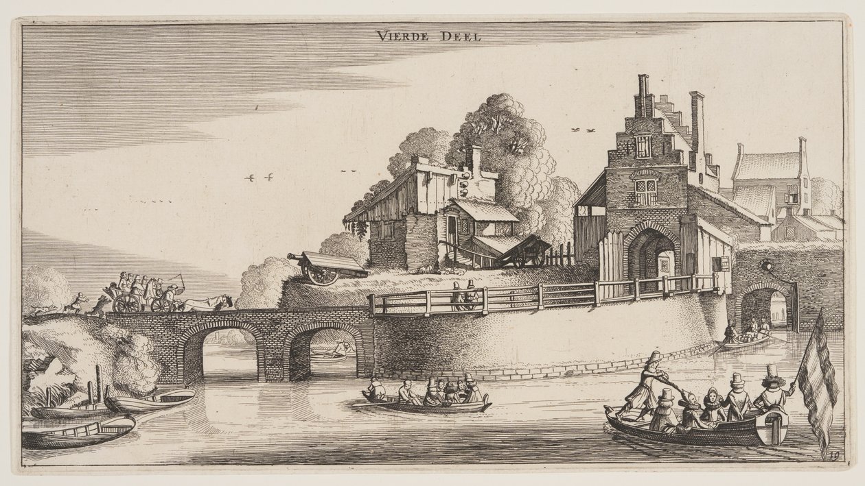 Ingång till en stad, från Landskap (Playsante Lantschappen) av Claes Jansz. Visscher II