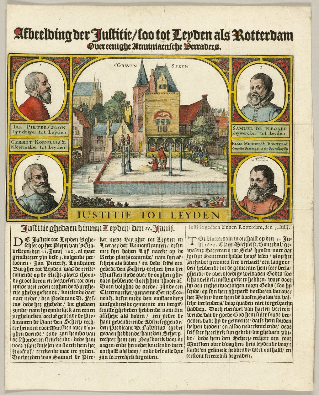 Avrättning av arminianer i Leiden av Claes Jansz. Visscher II
